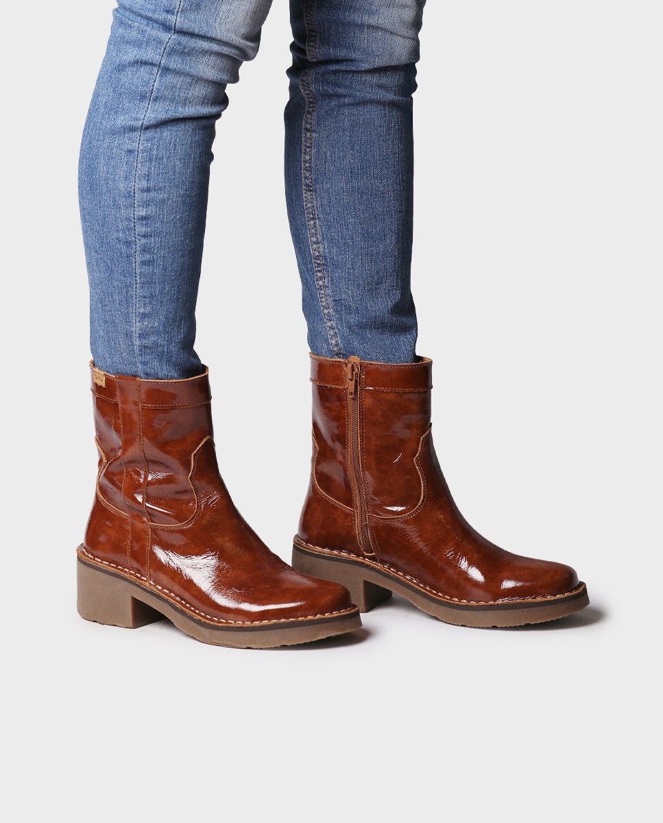 Botines de mujer de piel con cremallera - Toni Pons - Marrón Marrón-2