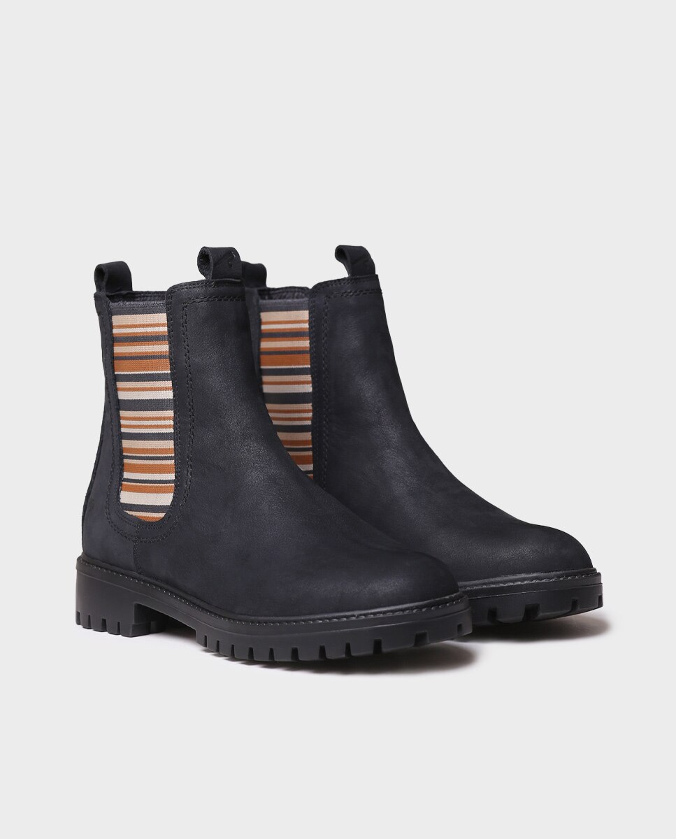 Botines de mujer de piel con elásticos - Toni Pons - Negro Negro-4