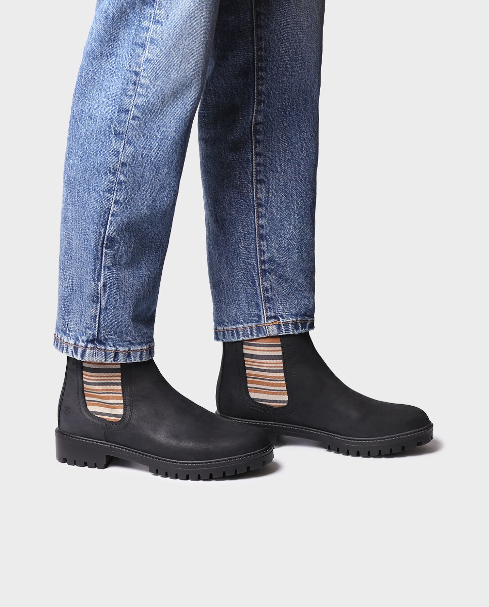 Botines de mujer de piel con elásticos - Toni Pons - Negro Negro-2