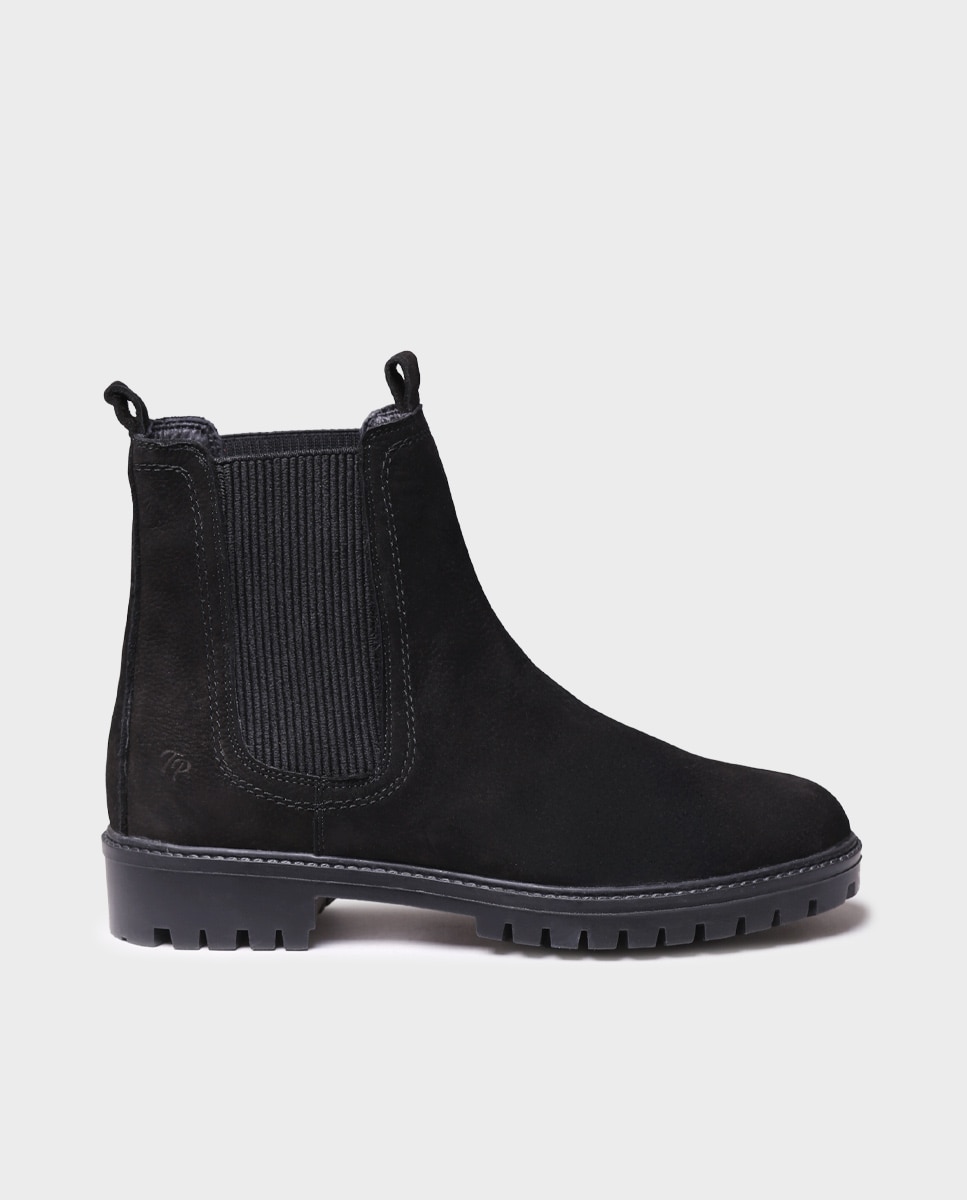 Botines de mujer de piel con elásticos - Toni Pons - Negro Negro-1