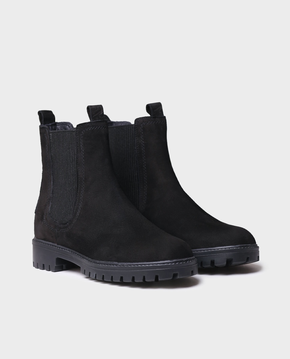Botines de mujer de piel con elásticos - Toni Pons - Negro Negro-4