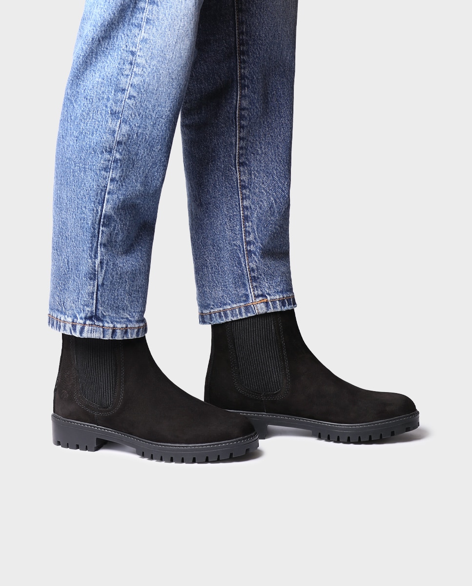 Botines de mujer de piel con elásticos - Toni Pons - Negro Negro-2