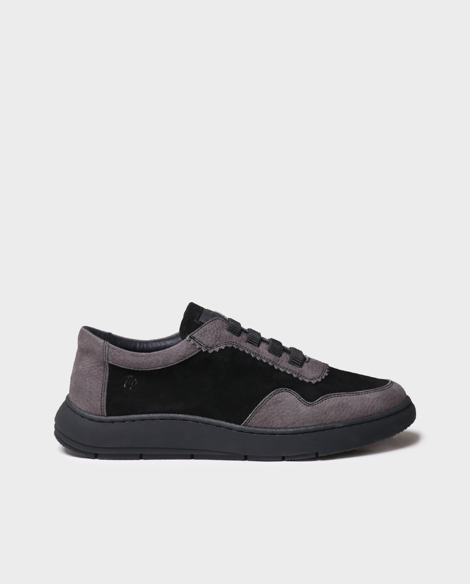 Zapatillas de piel de mujer con elásticos - Toni Pons - Negro Negro-1