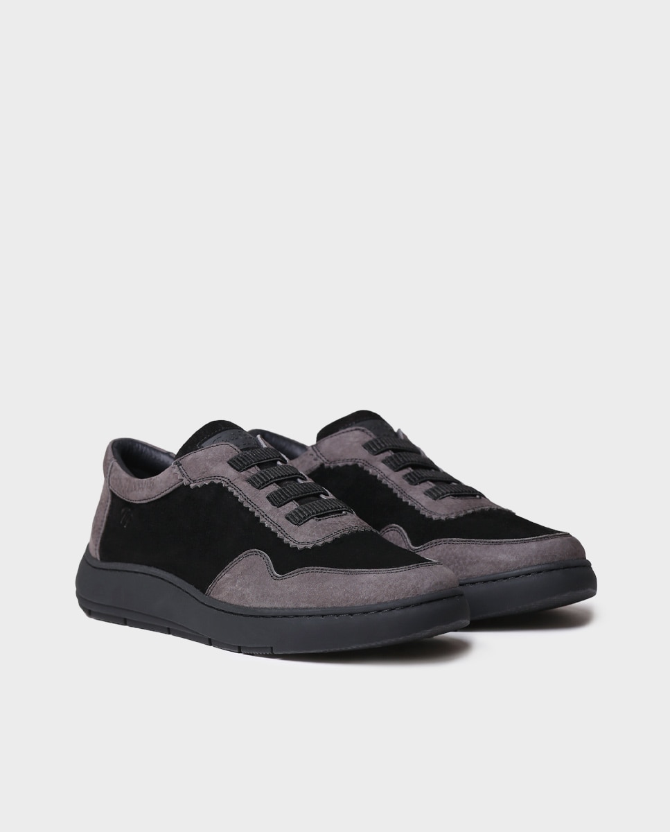 Zapatillas de piel de mujer con elásticos - Toni Pons - Negro Negro-4