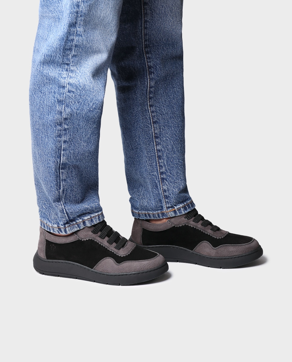 Zapatillas de piel de mujer con elásticos - Toni Pons - Negro Negro-2