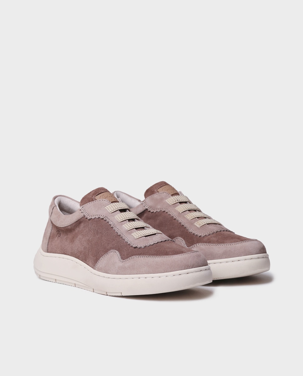 Zapatillas de piel de mujer con elásticos - Toni Pons - Marrón Marrón-4