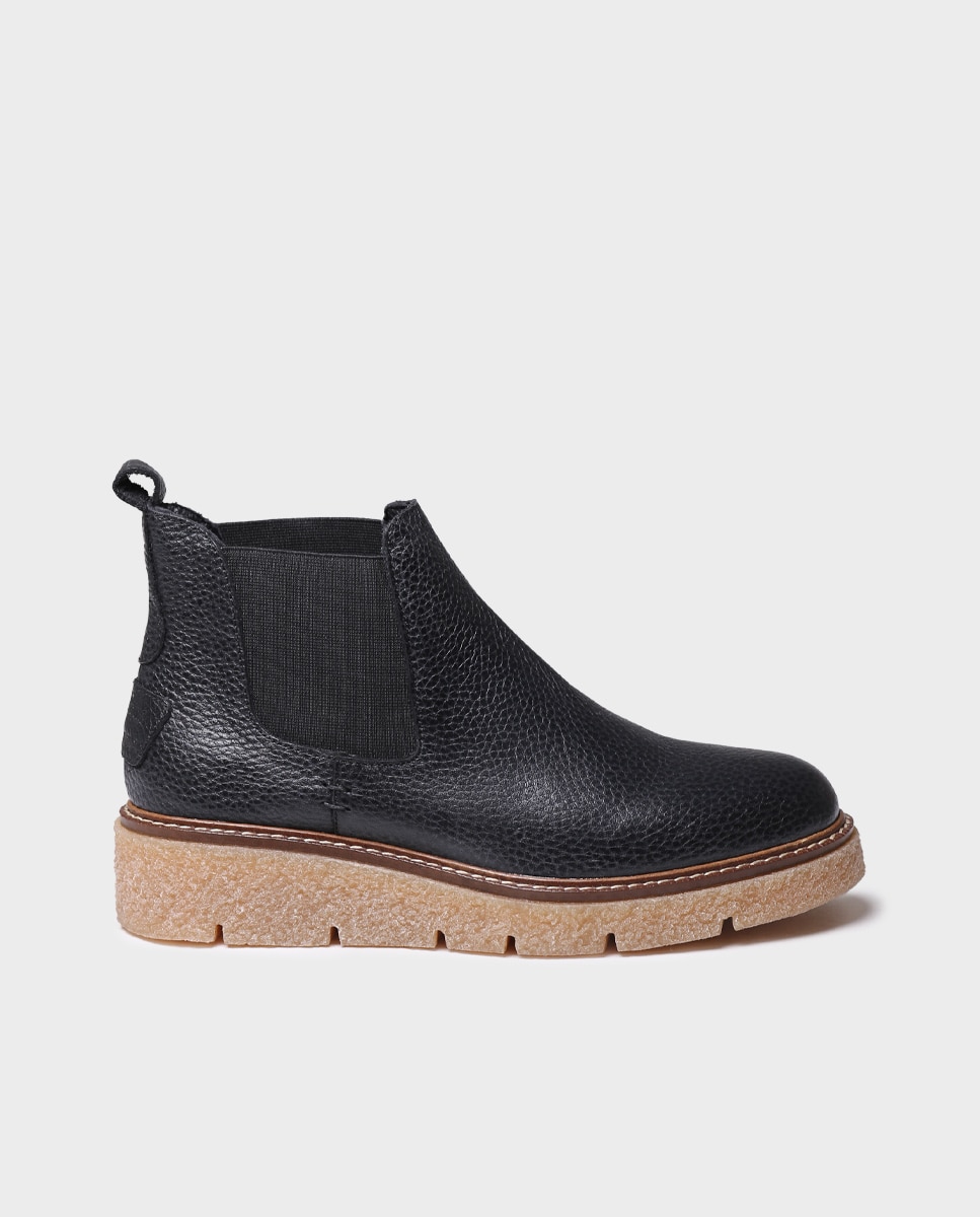 Botines de mujer de piel con elásticos - Toni Pons - Negro Negro-1
