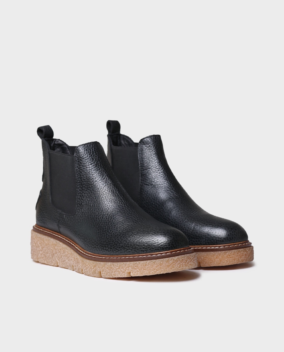 Botines de mujer de piel con elásticos - Toni Pons - Negro Negro-3