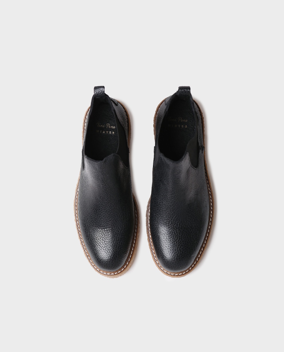 Botines de mujer de piel con elásticos - Toni Pons - Negro Negro-2