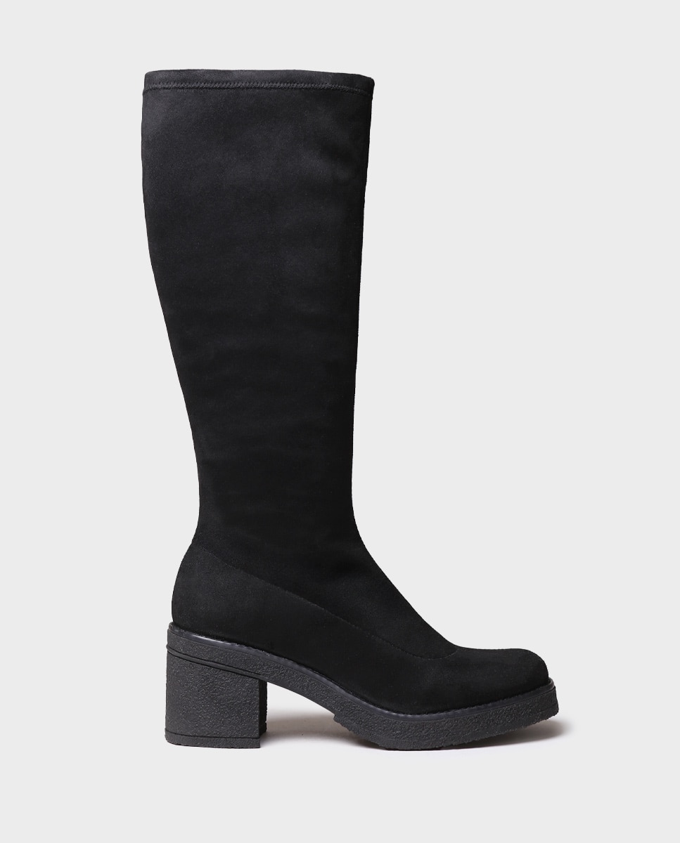 Botas de mujer de tejido elástico con tacón - Toni Pons - Negro Negro-1