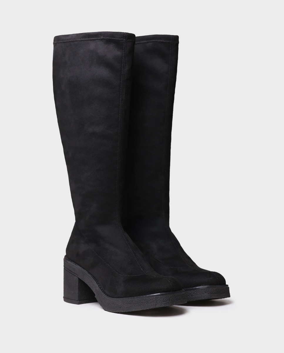 Botas de mujer de tejido elástico con tacón - Toni Pons - Negro Negro-2