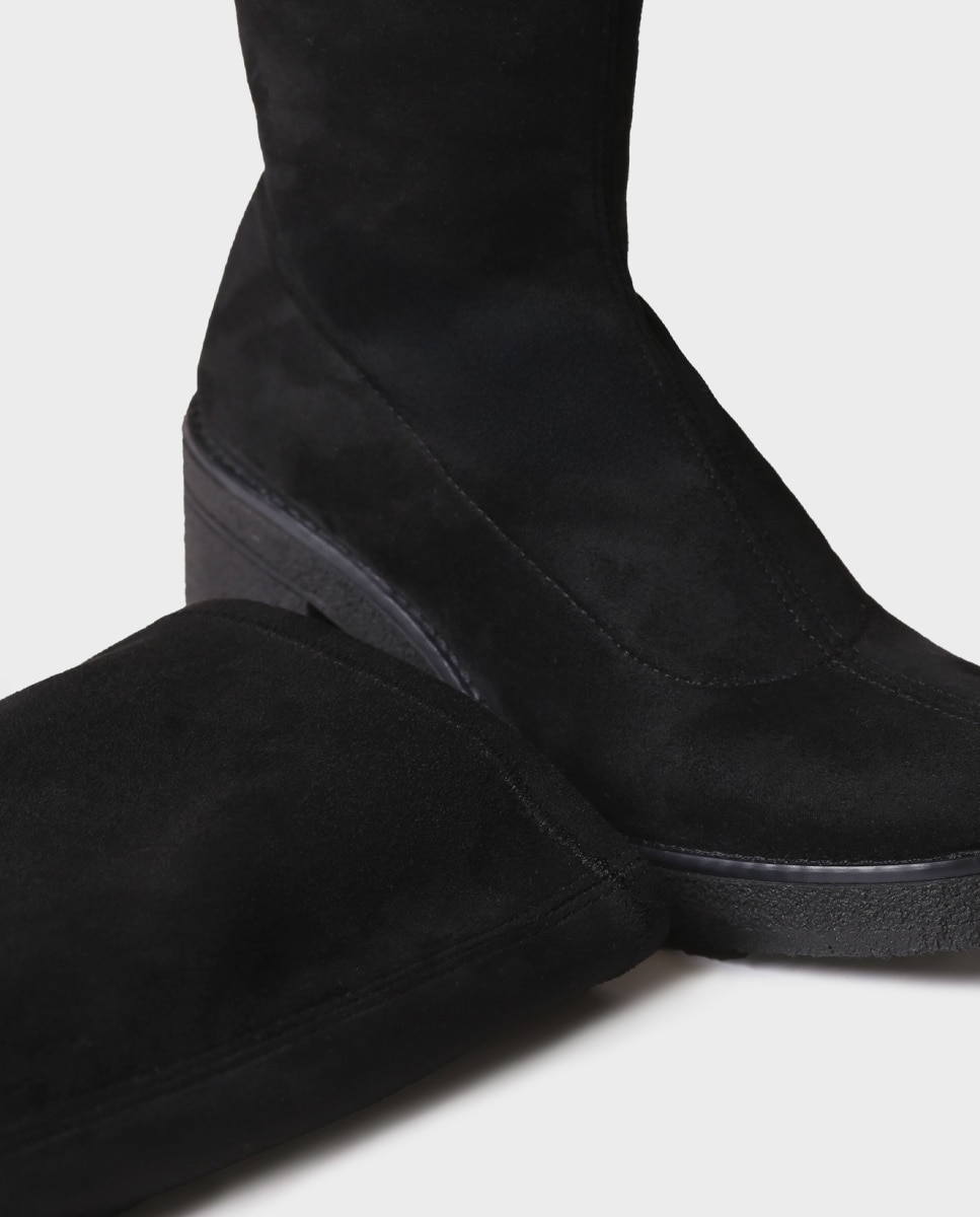 Botas de mujer de tejido elástico con tacón - Toni Pons - Negro Negro-4