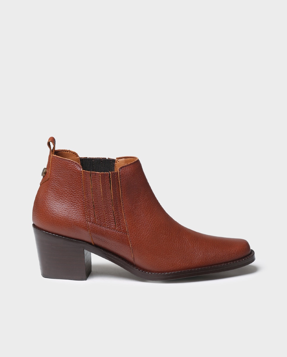 Botines de mujer de piel con elásticos - Toni Pons - Marrón Marrón-1