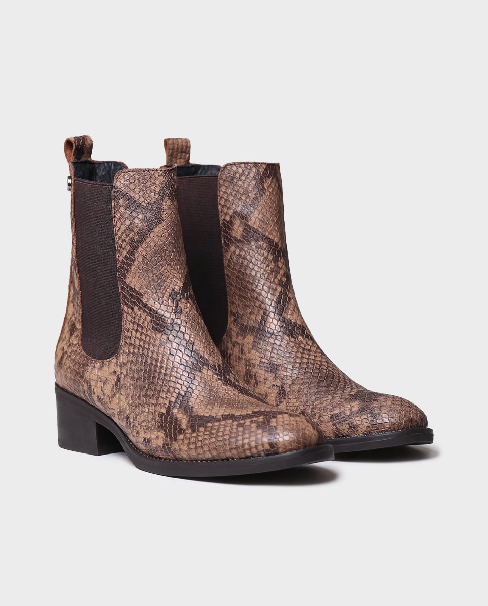 Botines de mujer de piel con elásticos - Toni Pons - Marrón Marrón-3