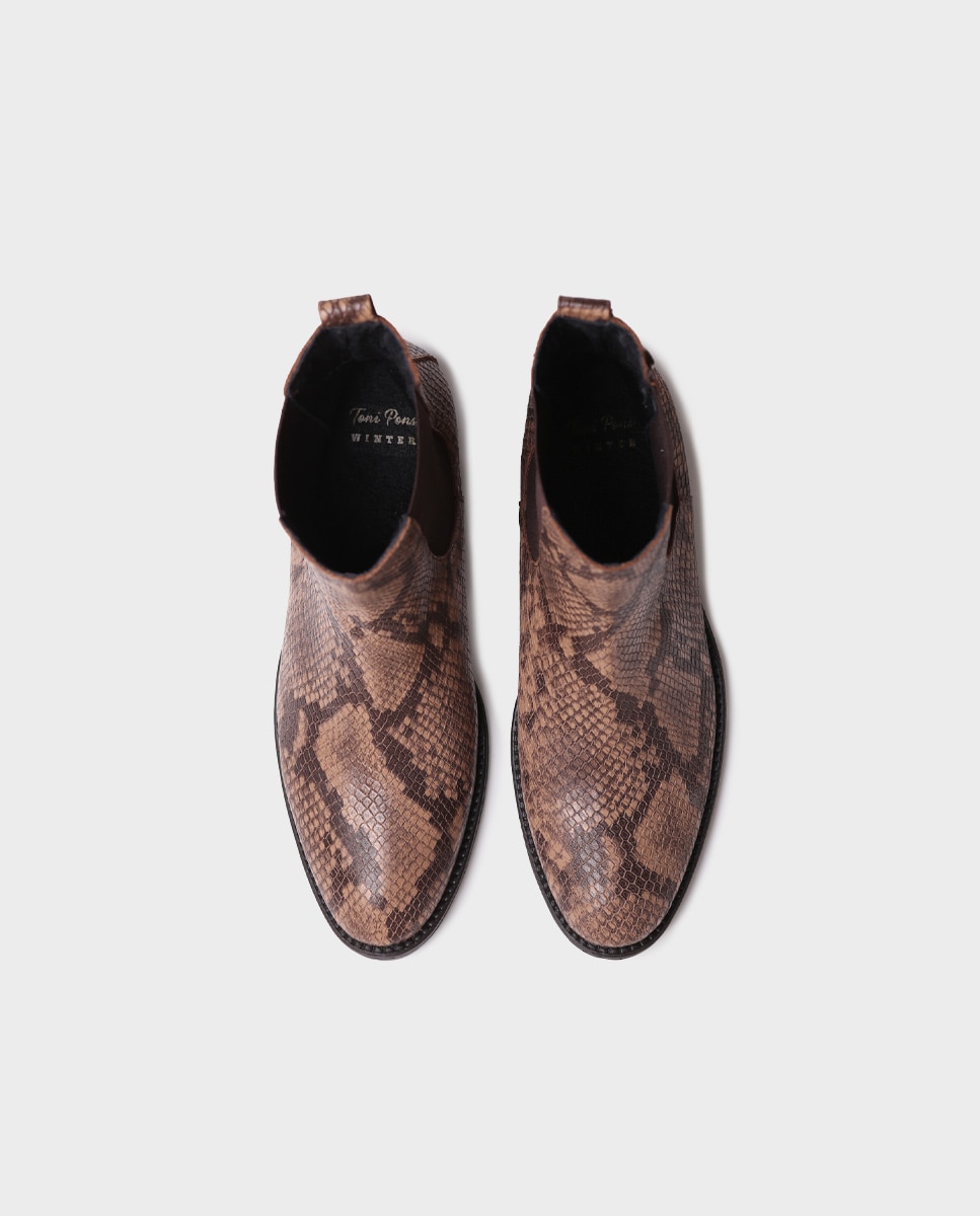 Botines de mujer de piel con elásticos - Toni Pons - Marrón Marrón-2