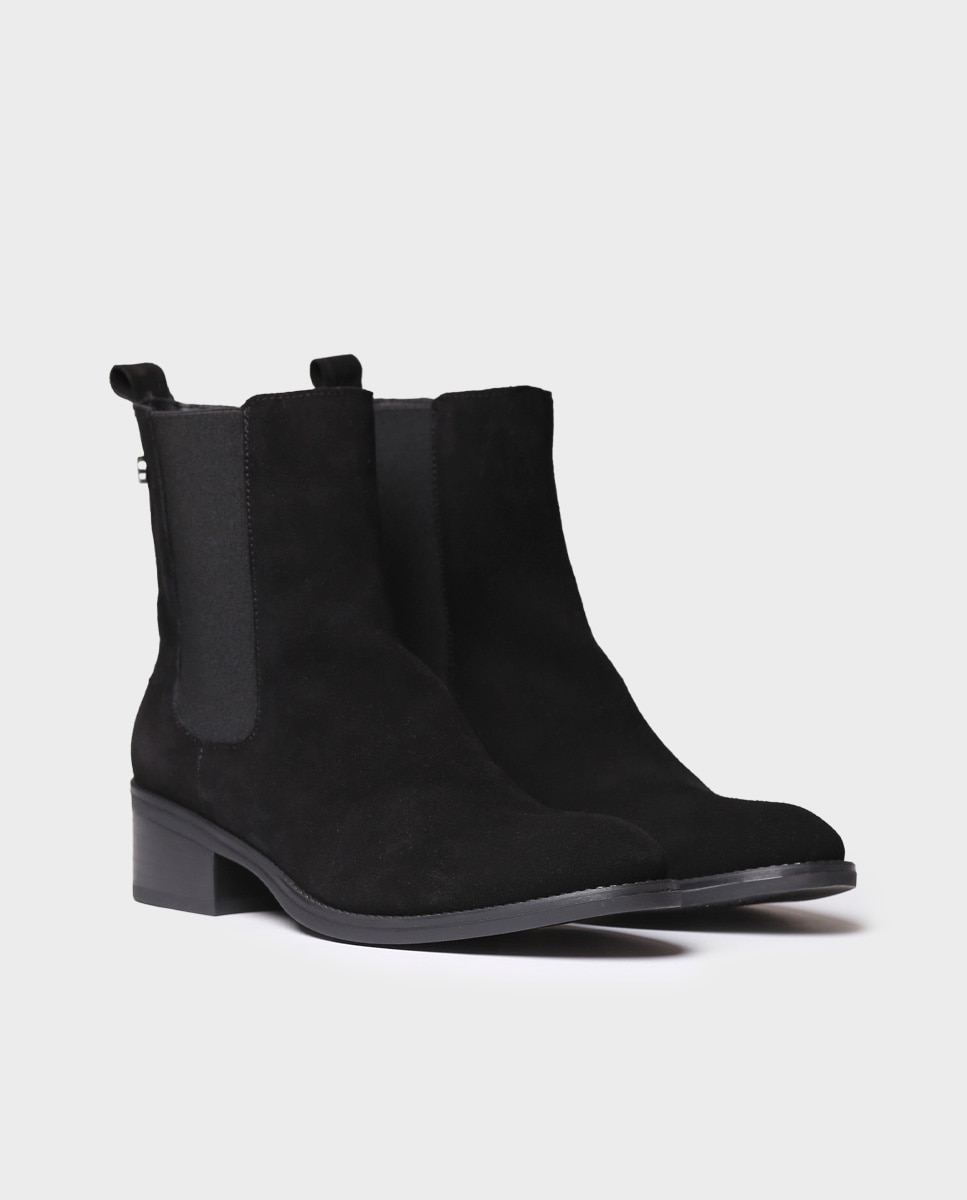 Botines de mujer de serraje con elásticos - Toni Pons - Negro Negro-3