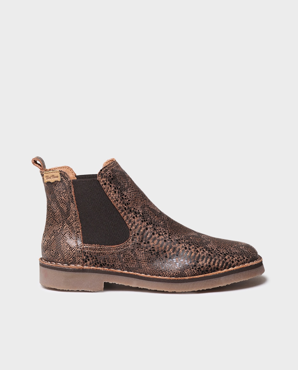 Botines de mujer de piel con elásticos - Toni Pons - Marrón Marrón-1