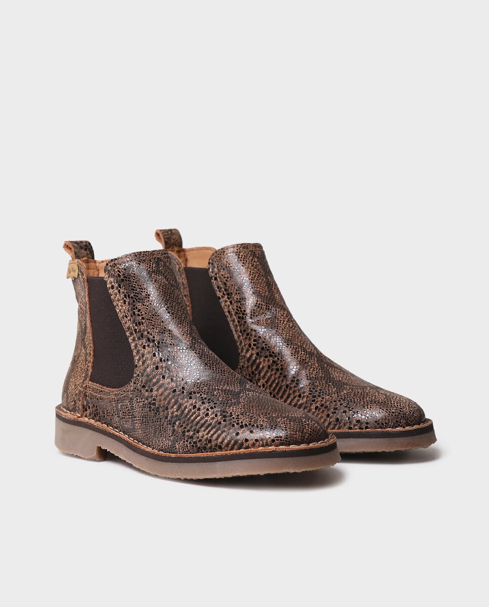 Botines de mujer de piel con elásticos - Toni Pons - Marrón Marrón-4