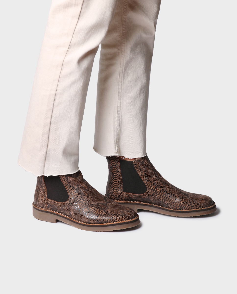 Botines de mujer de piel con elásticos - Toni Pons - Marrón Marrón-2