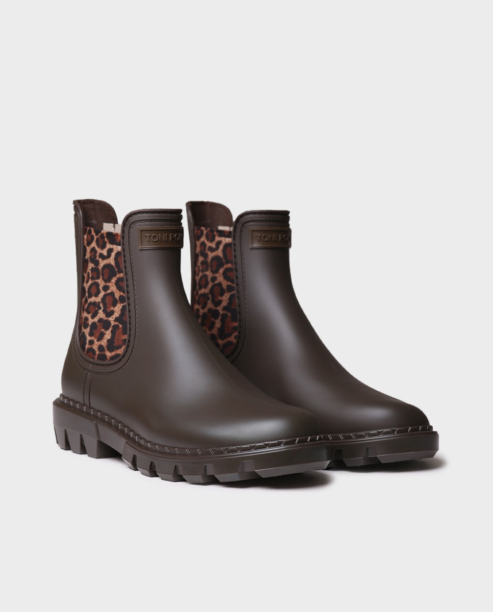 Botines de agua de mujer de goma con elásticos - Toni Pons - Marrón Marrón-3