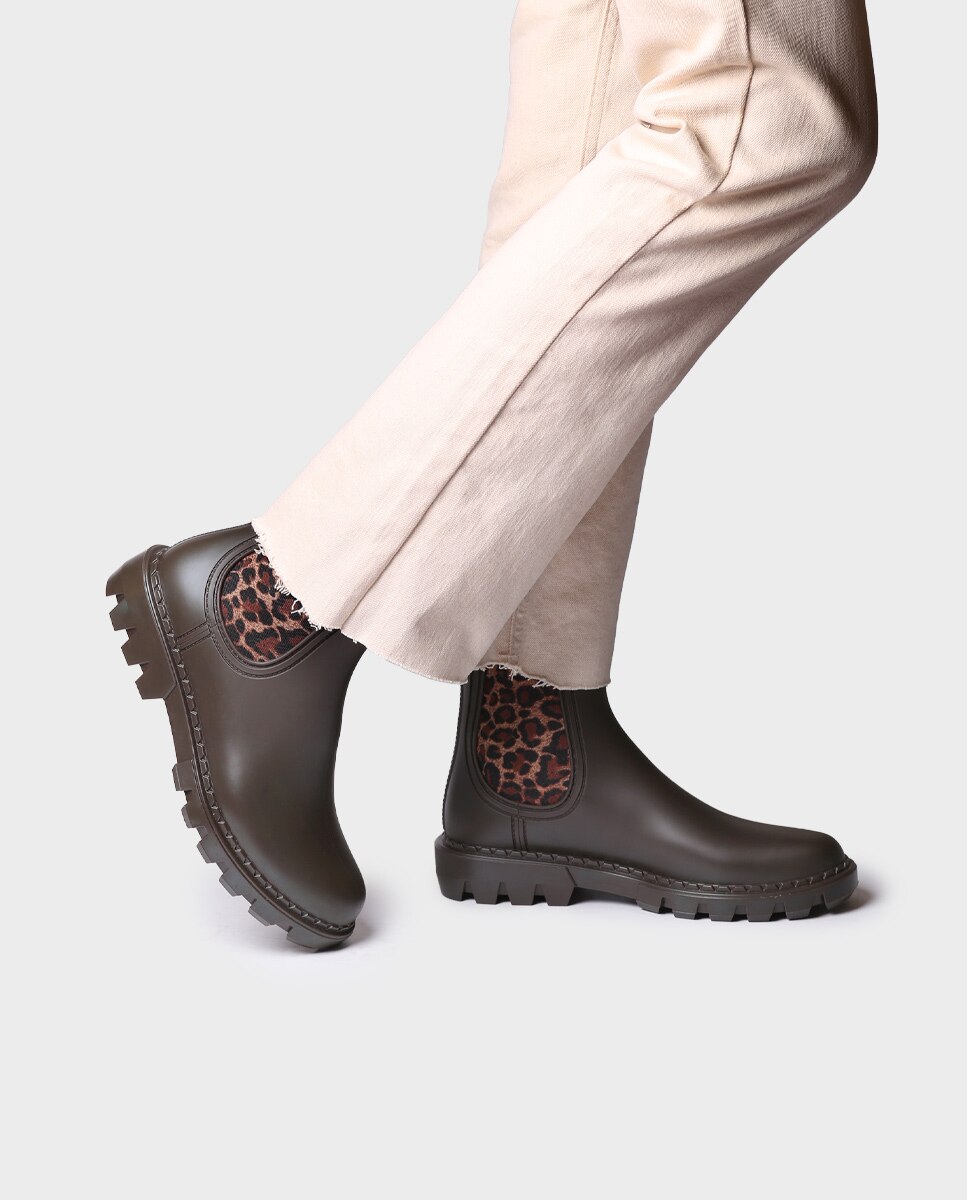 Botines de agua de mujer de goma con elásticos - Toni Pons - Marrón Marrón-4