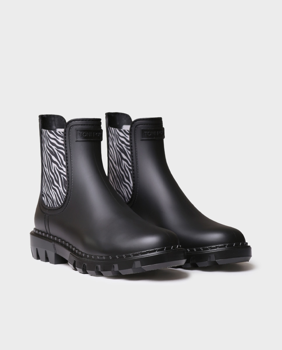 Botines de agua de mujer de goma con elásticos - Toni Pons - Negro Negro-4