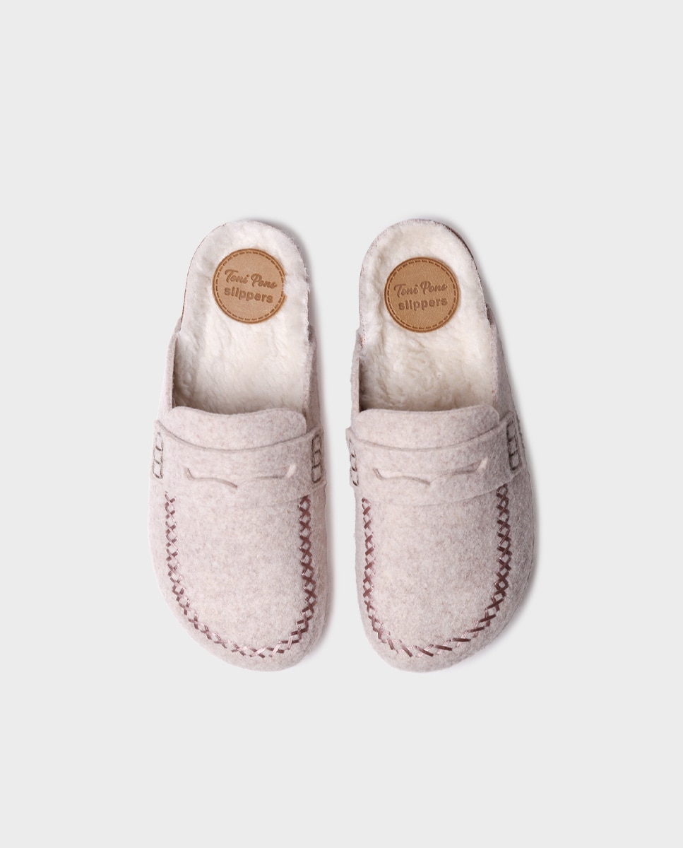 Zapatillas de casa de mujer tipo zueco - Toni Pons - Crudo Crudo-3