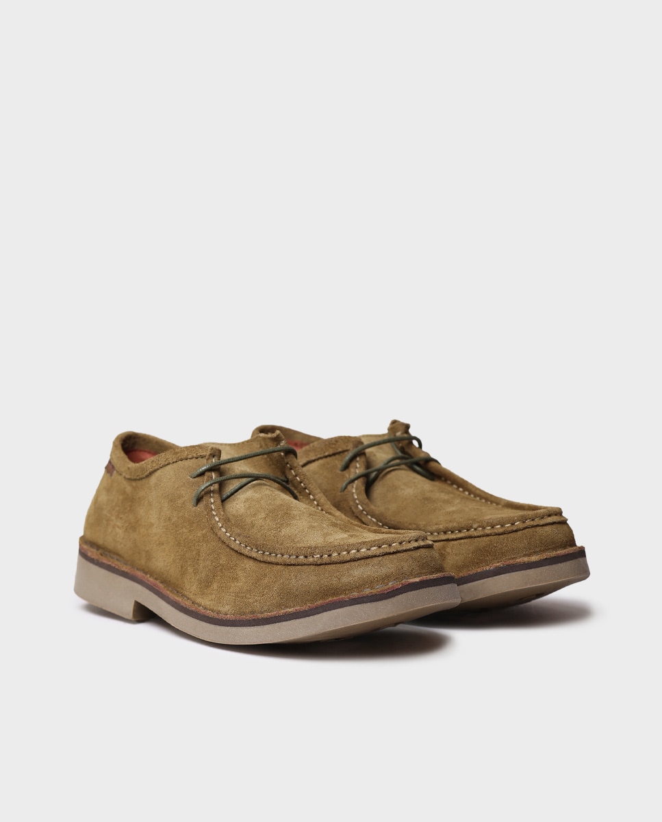 Zapatos de cordones de hombre de serraje en tonos lisos - Toni Pons - Verde Verde-4