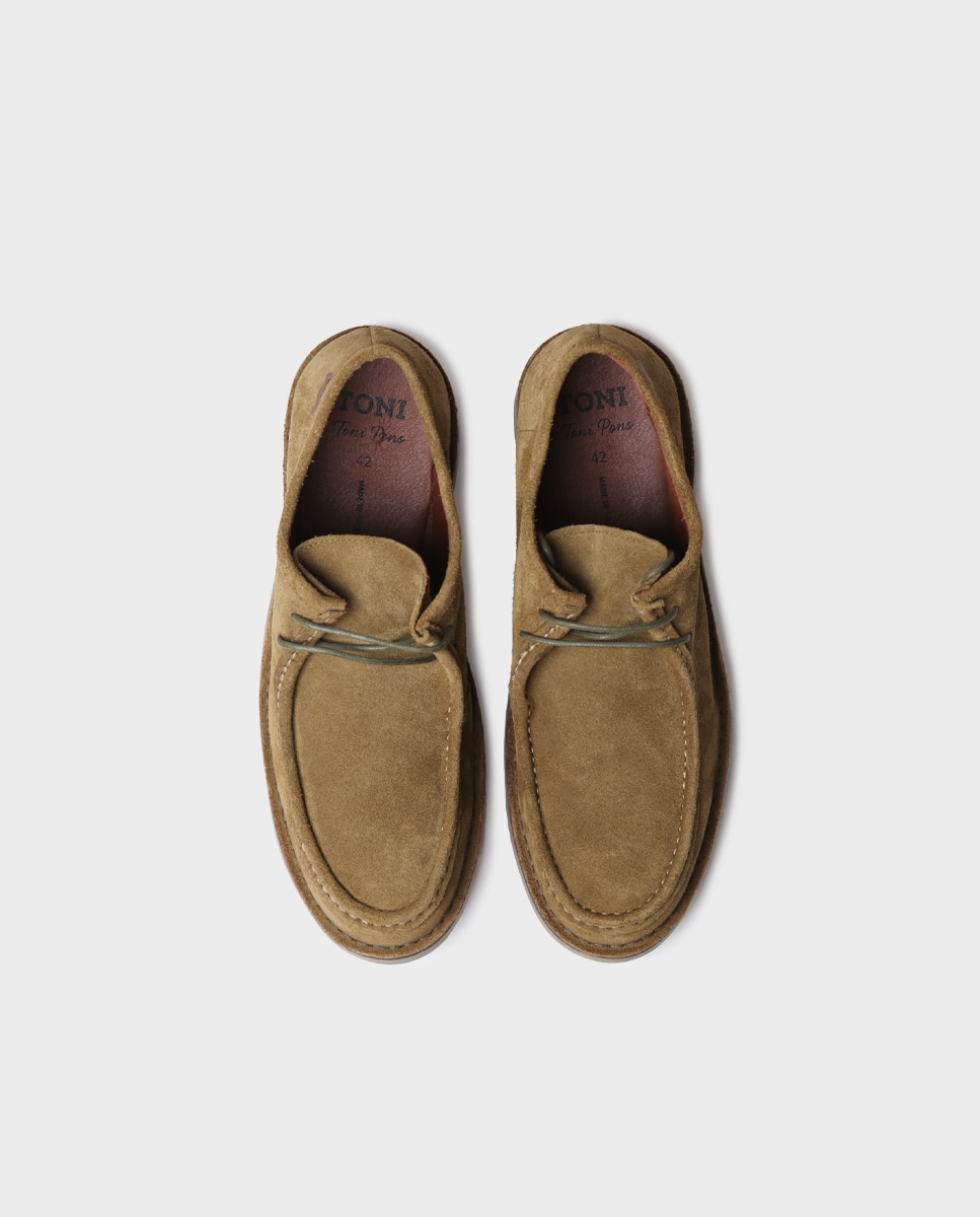 Zapatos de cordones de hombre de serraje en tonos lisos - Toni Pons - Verde Verde-3