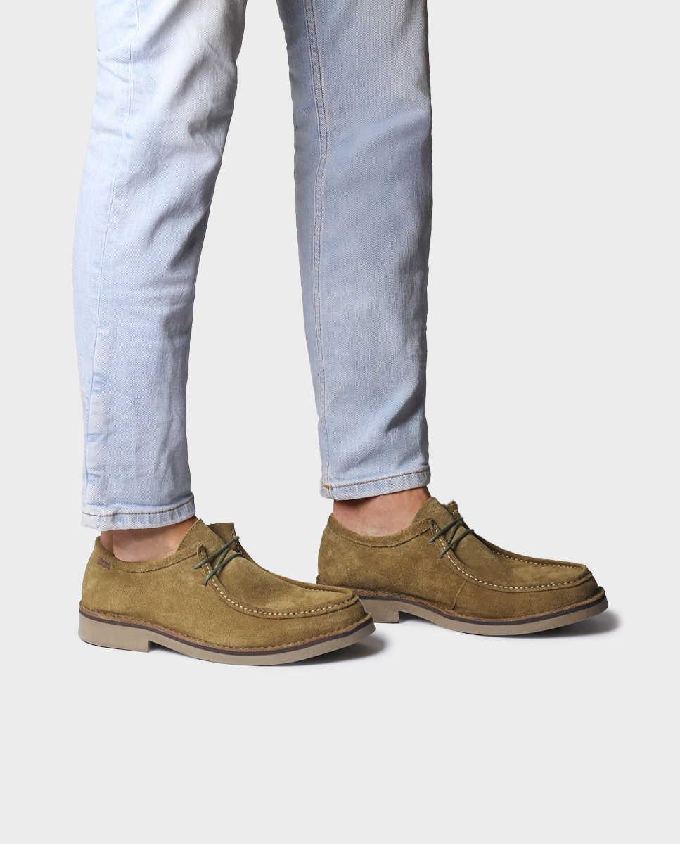Zapatos de cordones de hombre de serraje en tonos lisos - Toni Pons - Verde Verde-2
