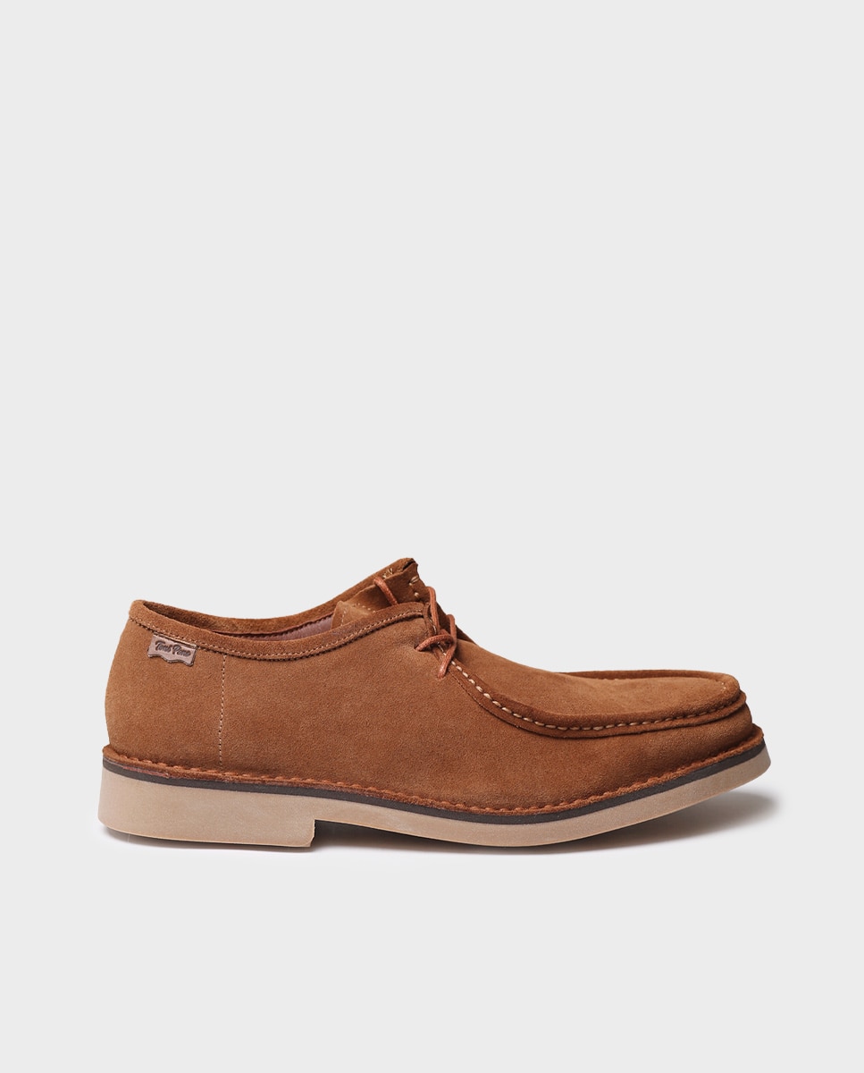 Zapatos de cordones de hombre de serraje en tonos lisos - Toni Pons - Marrón Marrón-1