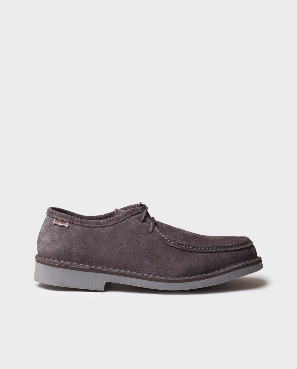 Zapatos de cordones de hombre de serraje en tonos lisos - Toni Pons - Gris Gris-1