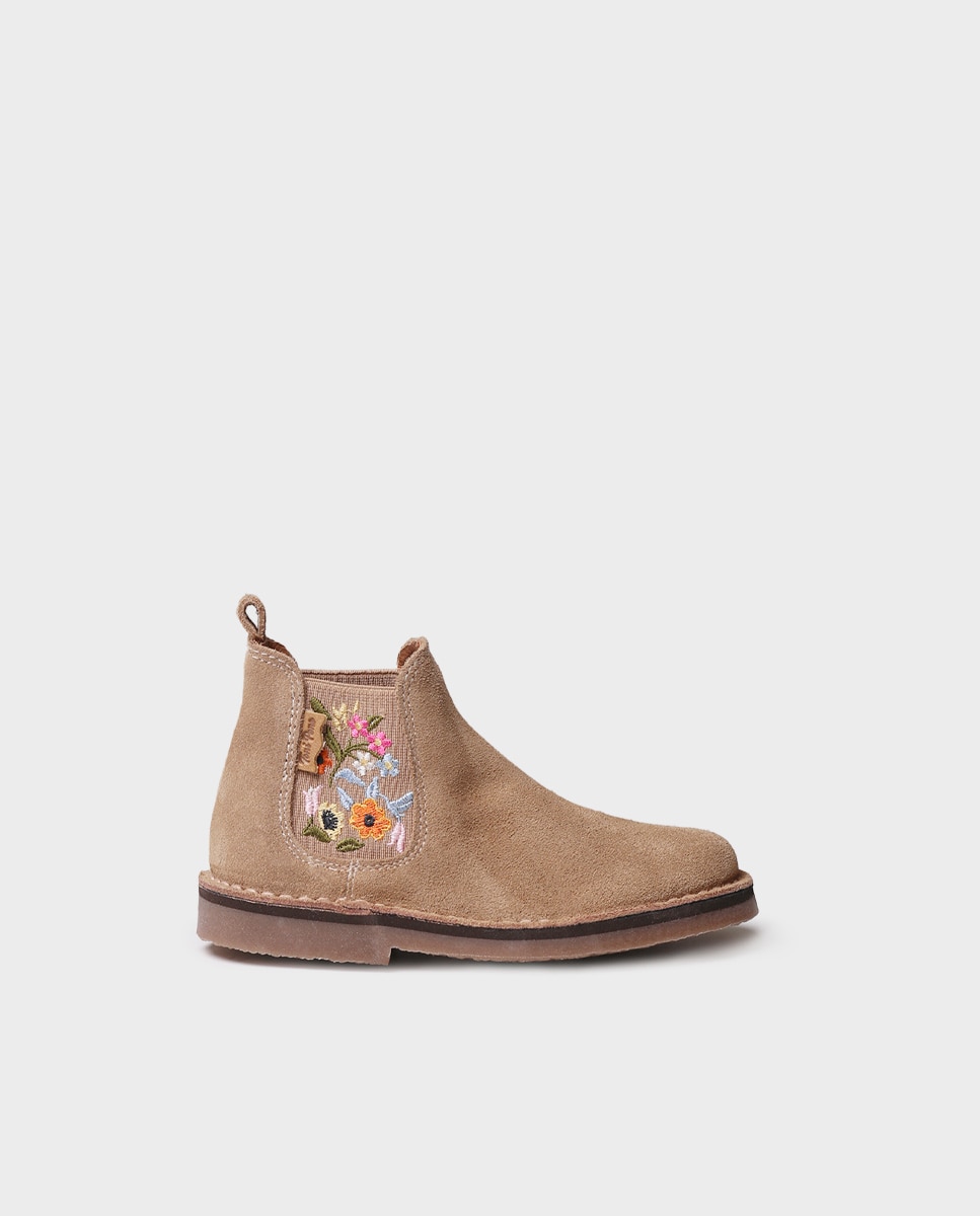 Botines de niños de serraje con elástico - Toni Pons - Beige Beige-1