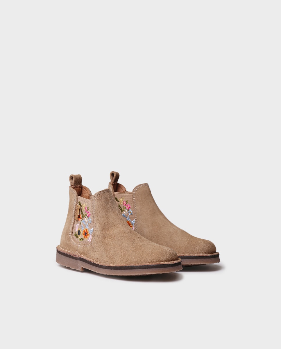 Botines de niños de serraje con elástico - Toni Pons - Beige Beige-2