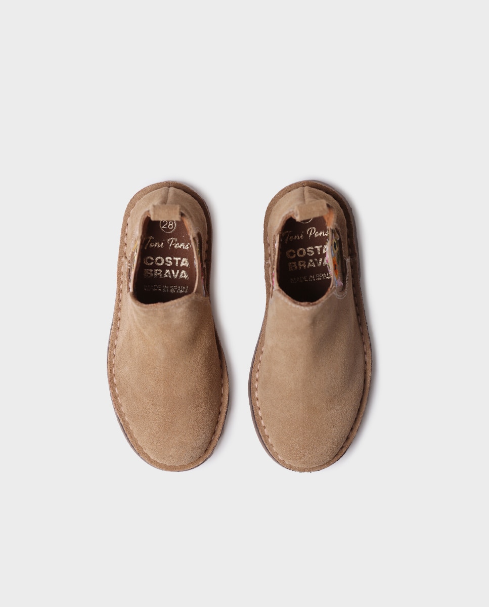 Botines de niños de serraje con elástico - Toni Pons - Beige Beige-3