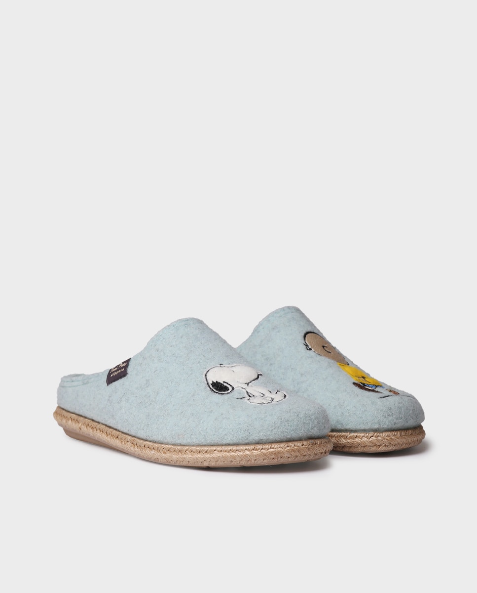 Zapatillas de casa de mujer de fieltro de snoopy - Toni Pons - Azul claro Azul claro-4