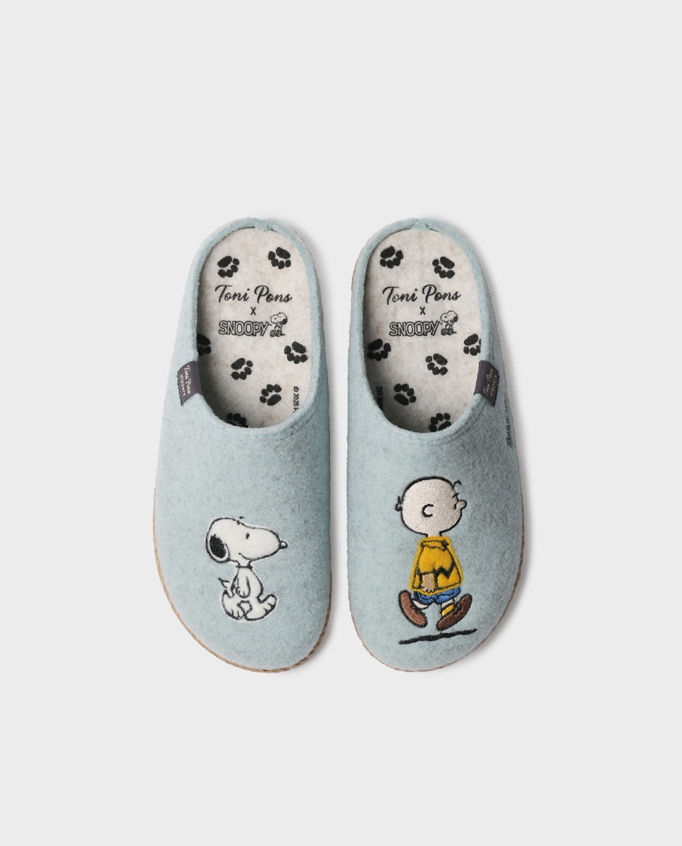 Zapatillas de casa de mujer de fieltro de snoopy - Toni Pons - Azul claro Azul claro-3