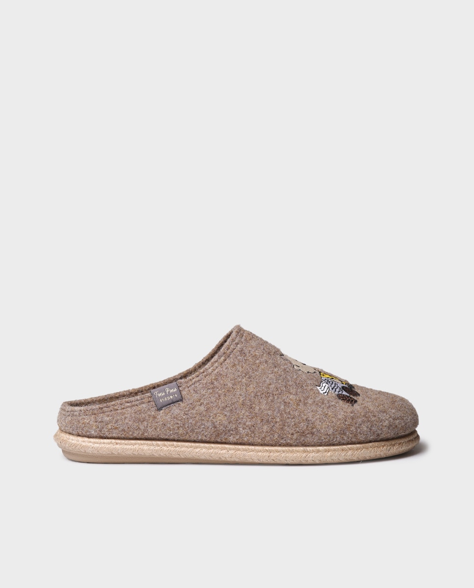Zapatillas de casa de hombre de fieltro de snoopy - Toni Pons - Marrón Marrón-1