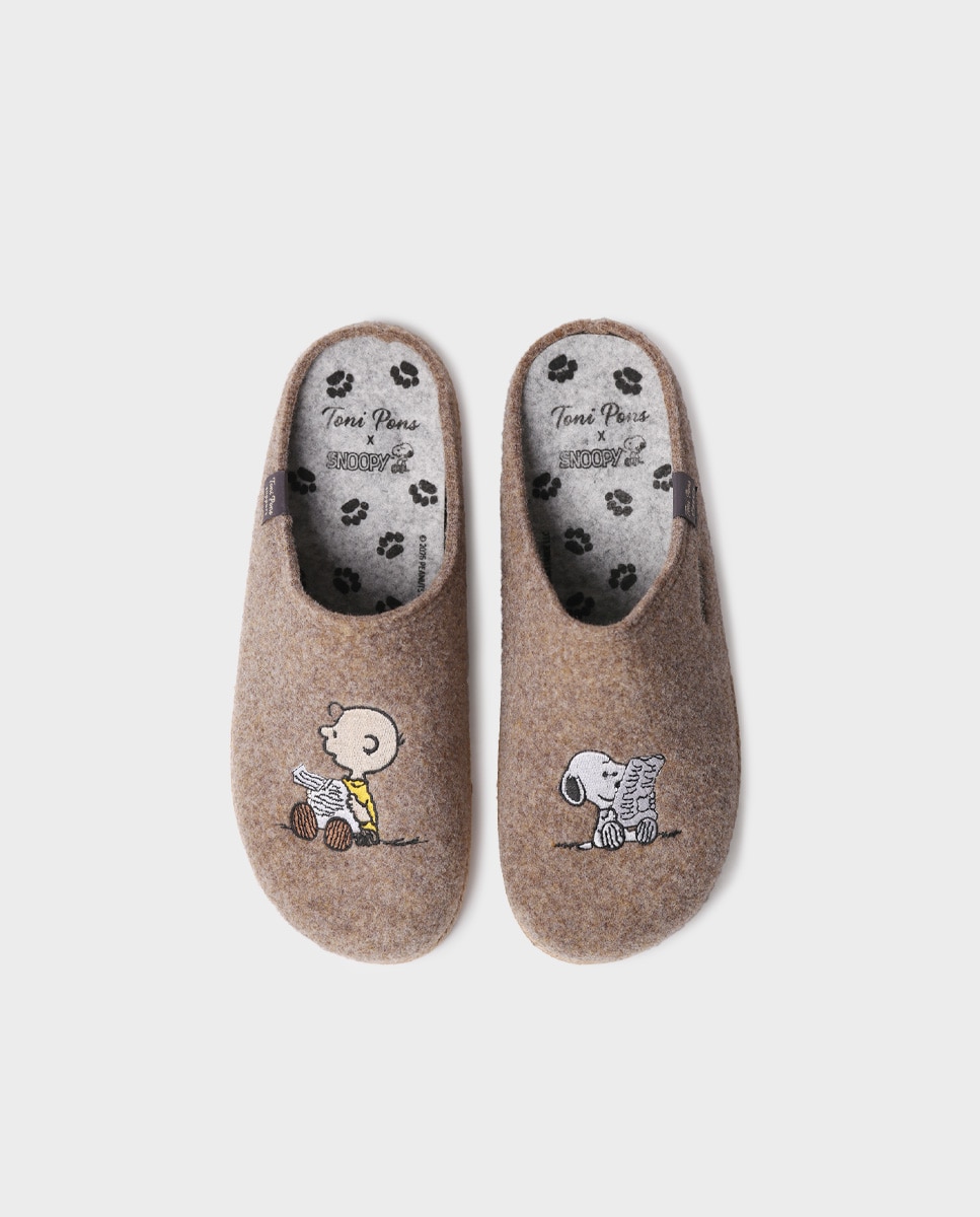 Zapatillas de casa de hombre de fieltro de snoopy - Toni Pons - Marrón Marrón-2