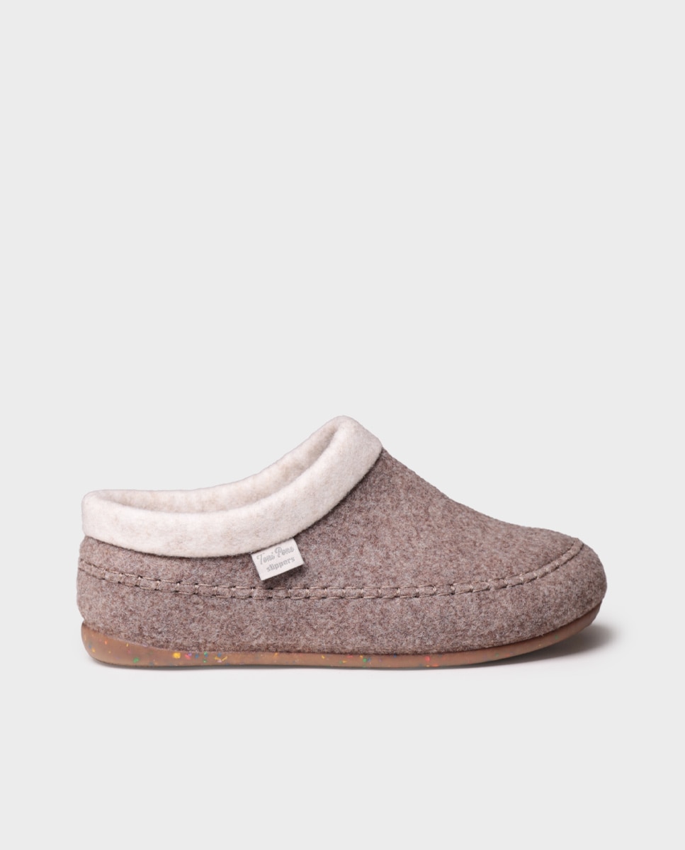 Imagen 0 de Zapatillas de casa de mujer con cuña interior Topo