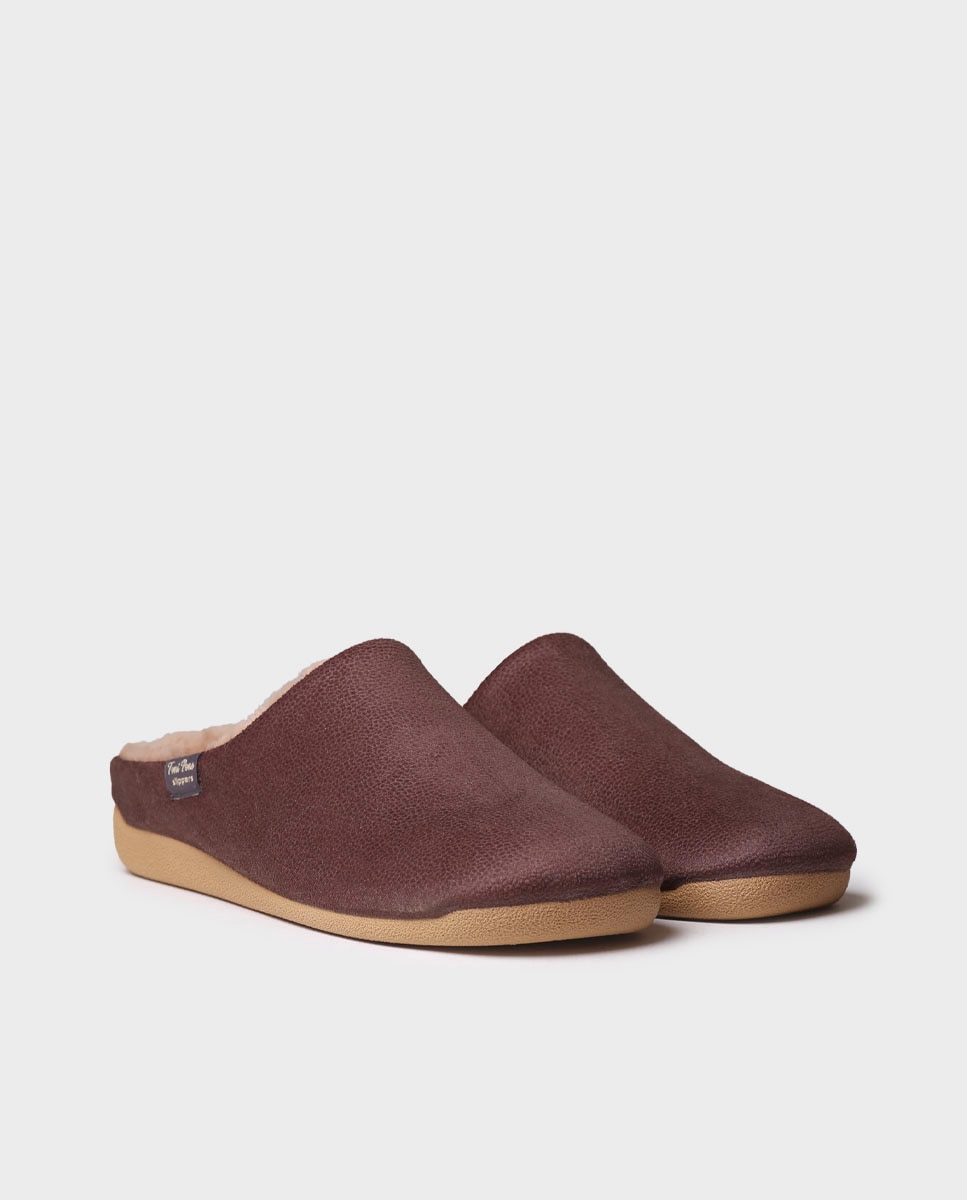 Zapatillas de casa de hombre tipo zueco - Toni Pons - Marrón Marrón-4