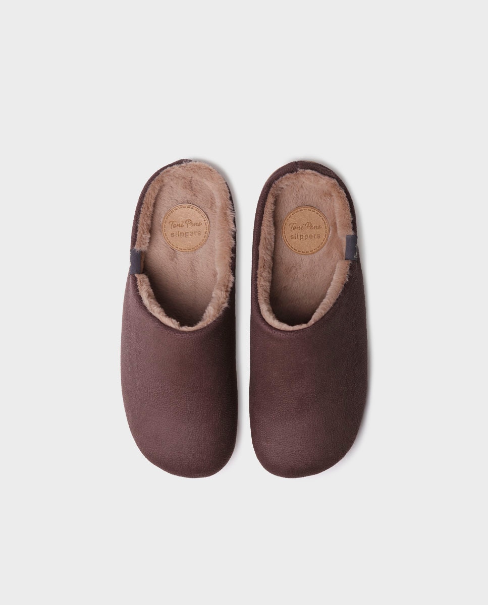 Zapatillas de casa de hombre tipo zueco - Toni Pons - Marrón Marrón-3