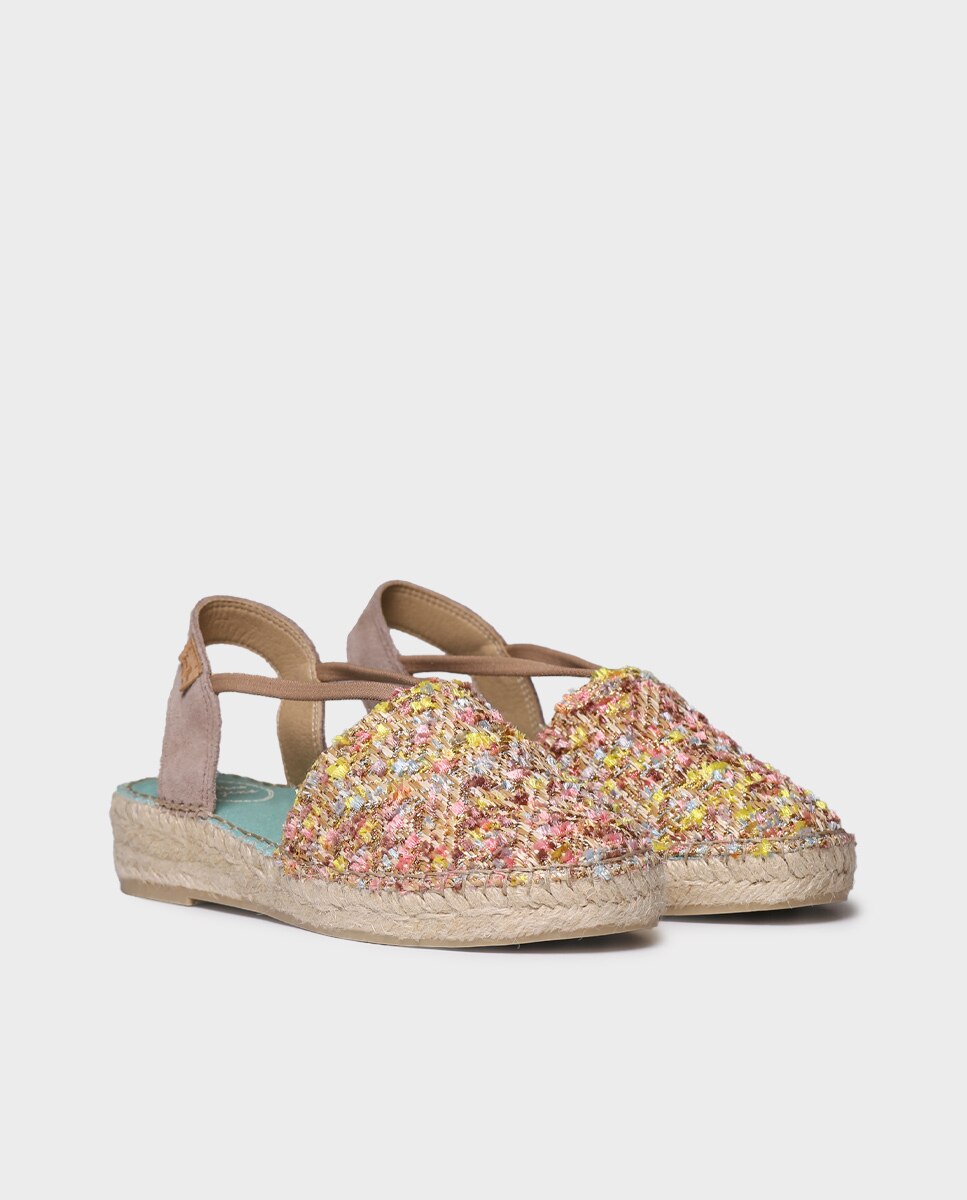 Alpargatas cuña de mujer de tejido multicolor con elásticos - Toni Pons - Multicolor Multicolor-4