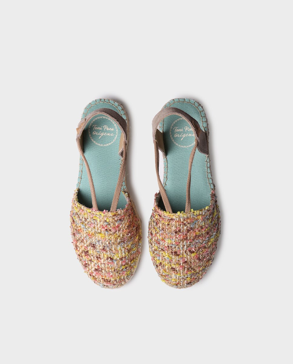 Alpargatas cuña de mujer de tejido multicolor con elásticos - Toni Pons - Multicolor Multicolor-3