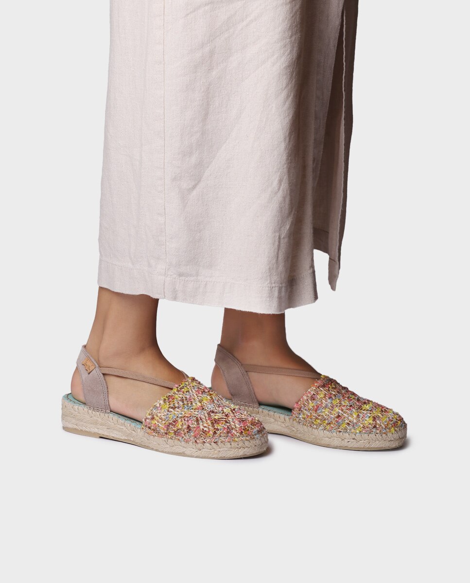 Alpargatas cuña de mujer de tejido multicolor con elásticos - Toni Pons - Multicolor Multicolor-2