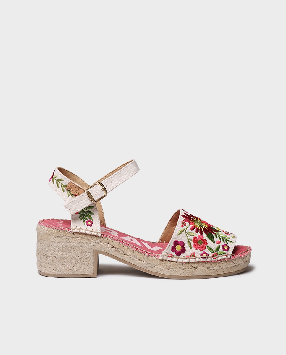 Toni Pons - Alpargatas de tacón de mujer estampadas con hebilla.