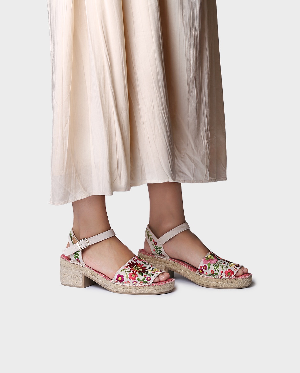Alpargatas de tacón de mujer estampadas con hebilla - Toni Pons - Multicolor Multicolor-2