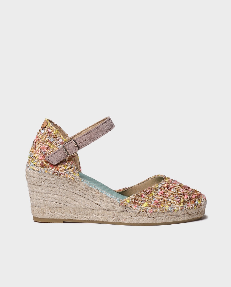 Toni Pons - Alpargatas de cuña de mujer de tejido multicolor tipo tweed.