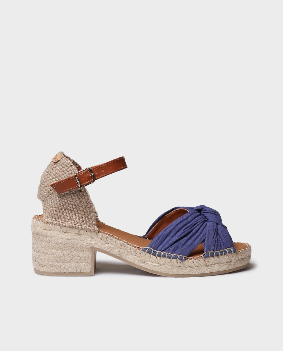 Alpargatas de tacón de mujer cruzadas con hebilla - Toni Pons - Azul Azul-1