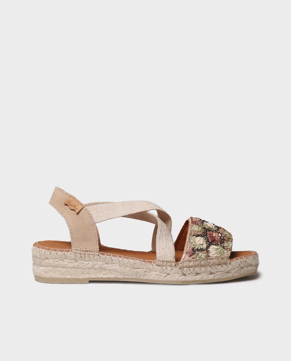 Alpargatas planas de mujer de tejido con elásticos - Toni Pons - Multicolor Multicolor-1